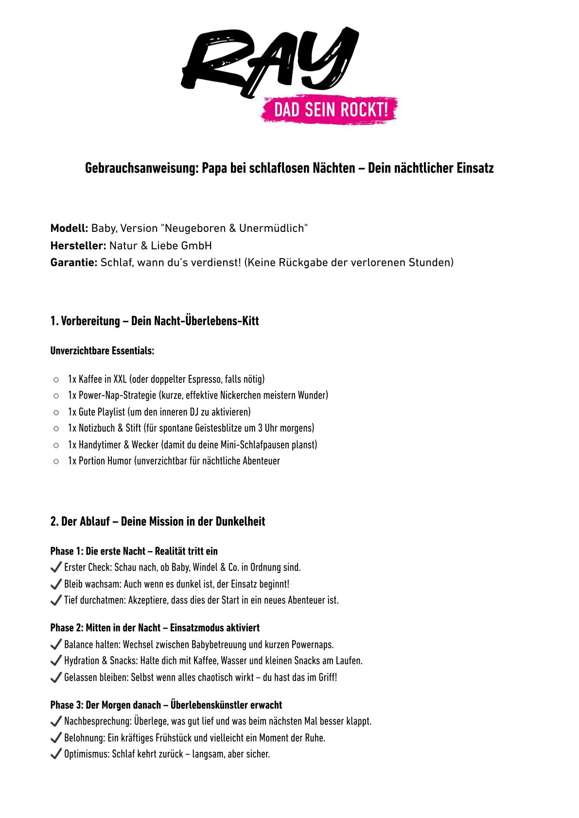 Gebrauchsanleitung "Schlaflose Nächte"