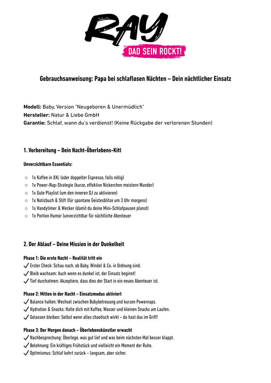 Gebrauchsanleitung "Schlaflose Nächte"